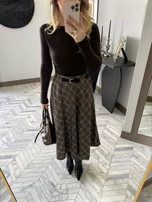 Kahve Kemerli Salaş Etek-37057