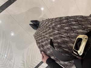 Kahve Kraşlı Ekose Desen Etek-7743