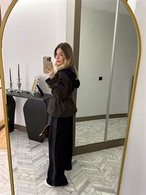 Kahve-Lacivert Trençli Takım-36984