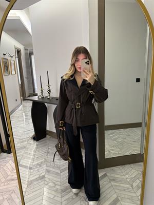 Kahve-Lacivert Trençli Takım-36984