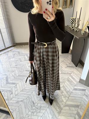 Kahve Rengi  Kemerli Etek-37193