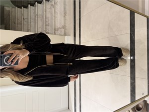 Kahve Rengi Üçlü Kadife Takım - 0097