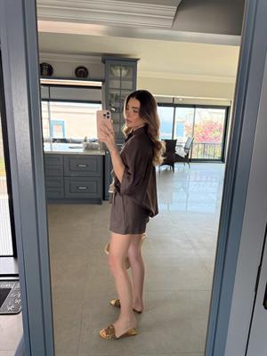 Kahve RengiKeten Kemerli Gömlek -Şort Takım -51036
