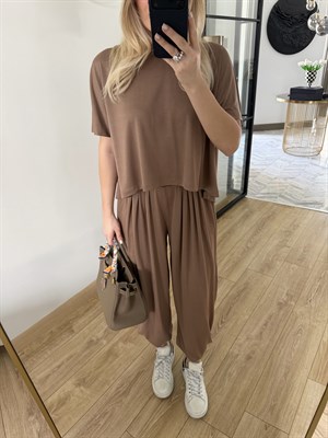 Kahve Tişört Pantolon İkili Takım-51149