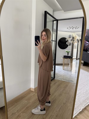 Kahve Tişört Pantolon İkili Takım-51149