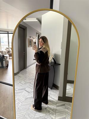 Kahve -Vizon Trenç Detaylı Spor Takım-37063