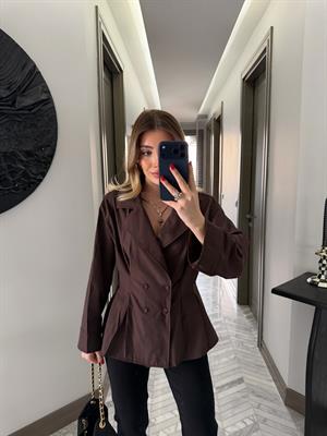 Kahverengi Dört Düğmeli Gömlek-3242