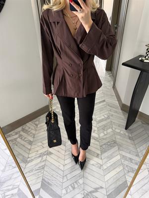 Kahverengi Dört Düğmeli Gömlek-3242