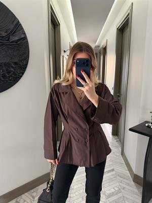 Kahverengi Dört Düğmeli Gömlek-3242