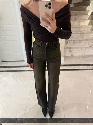 Kahverengi Taşlı Premium Jean 