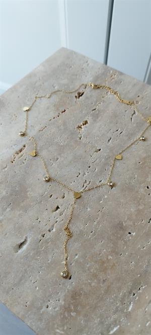 Kalpli Taşlı Dekolte Kolye