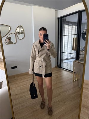 Kiara Taş Kemerli Trençkot