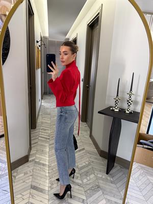 Kırmızı Oturtmalı Kısa Ceket-85175