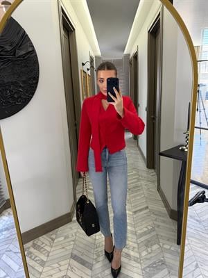 Kırmızı Oturtmalı Kısa Ceket-85175