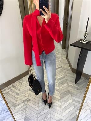 Kırmızı Oturtmalı Kısa Ceket-85175