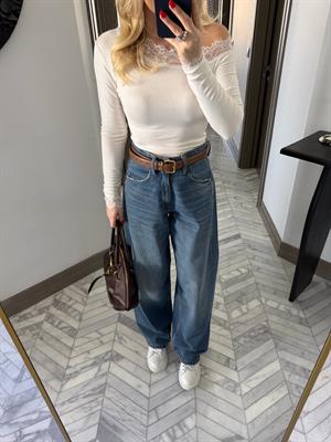 Koyu İndigo Baggy Jean 