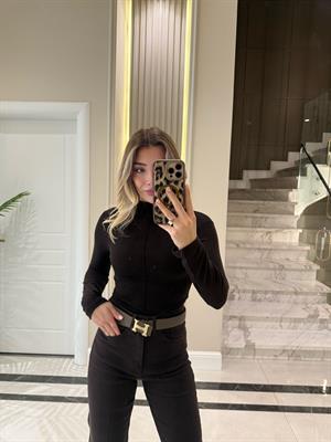 Koyu Kahve Dik Yaka Uzun Kollu Top -31391