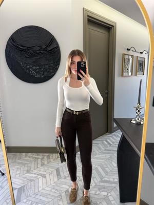 Koyu Kahve Skinny Jean 