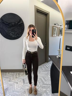 Koyu Kahve Skinny Jean