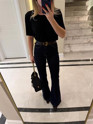 Koyu Lacivert İspanyol Paça Jean