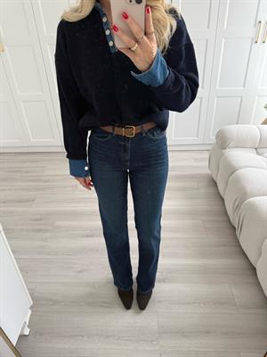 Koyu Mavi Düz Paça Jean -2502