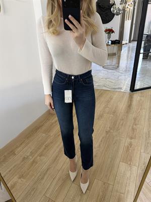 Koyu Mavi Kesik Paçalı Boyfit Jean-2141