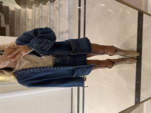 Kuş Gözü Detaylı İkili Denim Takım 