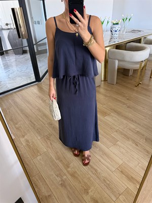 Lacivert Askılı Bluz Etek Takım-51165