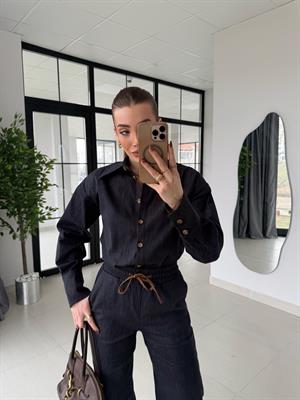 Lacivert Bonn Gömlek-Pantolon Denim Takım