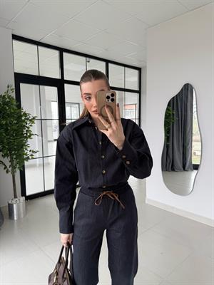 Lacivert Bonn Gömlek-Pantolon Denim Takım