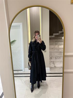 Lacivert Denim Elbise-35525