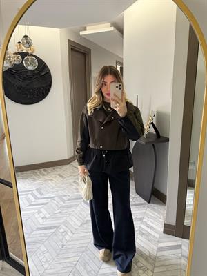 Lacivert-Kahve Trenç Detaylı Spor Takım-37063