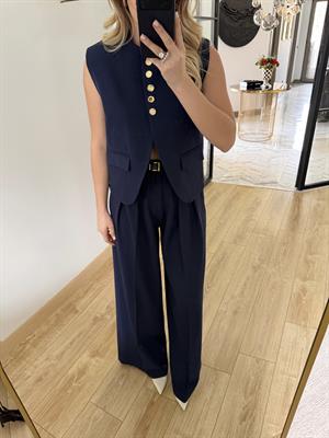 Lacivert Kemerli Yelek Pantolon Takım-9716