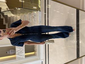 Lacivert Pensli Denim Tulum 