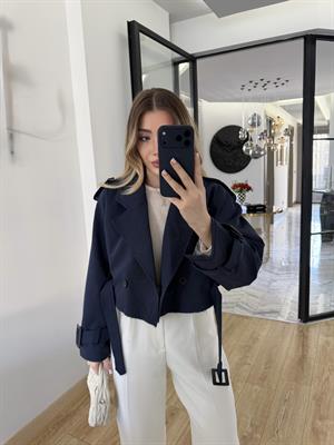 Lacivert Reglan Kısa Ceket-9306