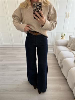 Lacivert Rins Yıkama Geniş Pantolon-71706