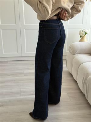 Lacivert Rins Yıkama Geniş Pantolon-71706