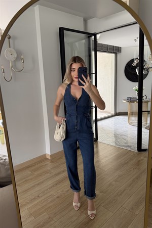 Lacivert Tensel Denim Tulum 
