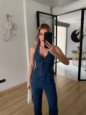 Lacivert Tensel Denim Tulum 