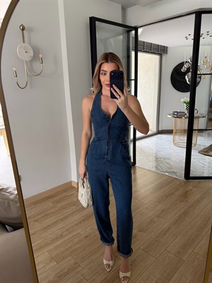 Lacivert Tensel Denim Tulum 