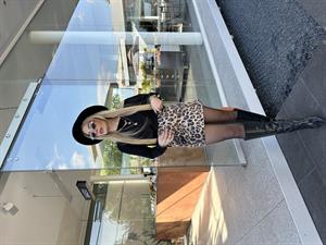 Leo Desenli Dokulu Yüzey Mini Etek 