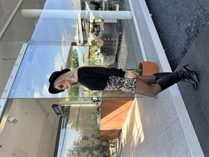 Leo Desenli Dokulu Yüzey Mini Etek 