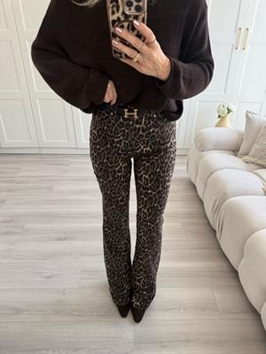 Leopar Desen Flare Pantolon- 72082