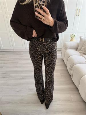 Leopar Desen Flare Pantolon- 72082