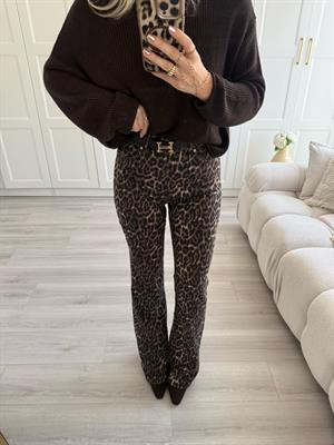 Leopar Desen Flare Pantolon- 72082