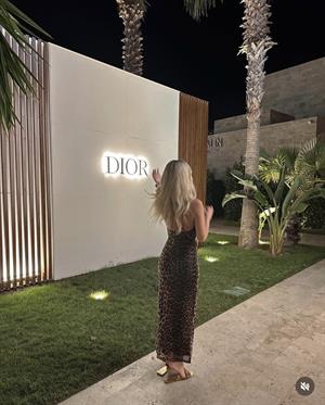 Leopar Desenli Midi Elbise