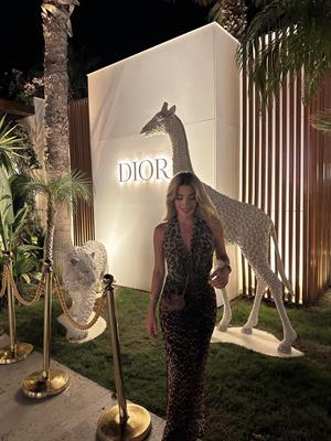 Leopar Desenli Midi Elbise