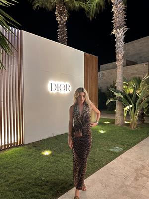 Leopar Desenli Midi Elbise