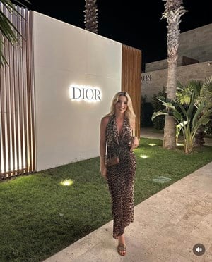 Leopar Desenli Midi Elbise