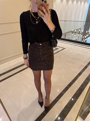 Leopar Desenli Özel Seri Gabardin Etek